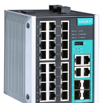 EDS-528E-4GTXSFP-HV-T Управляемый коммутатор Gigabit Ethernet c портами 24 x 10/100BaseT(X), 4 x 10/100/1000BaseT(X) или 100/1000BaseSFP, с питанием 110/220 В пост./перем., с диапазоном темпе