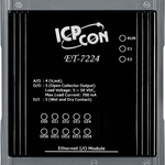 ET-7224 CR Ethernet-модуль с 4 каналами аналогового вывода, 5 каналами дискретного ввода и 5 каналами дискретного вывода, со встроенным 2-портовым Ethernet-коммутатором