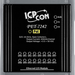 PET-7242 CR Ethernet-модуль с 16 каналами изолированного дискретного вывода, со встроенным 2-портовым Ethernet-коммутатором, с возможностью питания по PoE