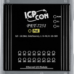 PET-7251 CR Ethernet-модуль с 16 каналами изолированного дискретного ввода, с 32-битными счетчиком, со встроенным 2-портовым Ethernet-коммутатором, с возможностью питания по PoE