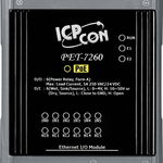 PET-7260 CR Ethernet-модуль с 6 каналами реле и 6 каналами дискретного ввода, со встроенным 2-портовым Ethernet-коммутатором, с возможностью питания по PoE