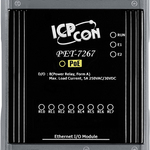 PET-7267 CR Ethernet-модуль с 8 силовыми реле, со встроенным 2-портовым Ethernet-коммутатором, с возможностью питания по PoE