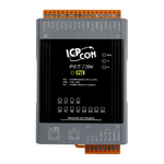 PET-7204 CR Ethernet-модуль с 4 каналами аналогового ввода, 4 каналами аналогового вывода и 4 каналами дискретного ввода, и со встроенным 2-портовым Ethernet-коммутатором, с возможностью пита