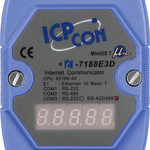 I-7188E3D CR Программируемый контроллер с 3 COM-портами( 1 x RS-232, 1 x RS-485, 1 x RS-422/RS-485), с индикацией