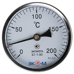 Термометр биметаллический ЭКОМЕРА БТ-1-80, 0-200С, L=80