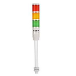 MT4B-3ALM-RYG, постоянное свечение, лампы накаливания, 3 секции, 24VDC AC/DC, стойка, монтажное основание, крас/жел/зел