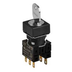 S16KRS-1AK2C 2(0-R)/L/2C Селекторный переключатель с ключом, квадратный, 16 мм
