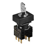 S16KRT-4DK2C 2(S-0-S)/R/2C Селекторный переключатель с ключом, прямоугольный, 16 мм