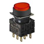 S16PR-E2R3C RED/3C Кнопочный выключатель, круглый, 16 мм