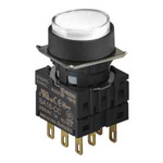 S16PR-E2W3C WHITE/3C Кнопочный выключатель, круглый, 16 мм