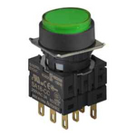 S16PR-E1G3C GREEN/3C Кнопочный выключатель, круглый, 16 мм