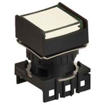 S16PRS-H3W WHITE Кнопочный выключатель, квадратный, позиция: 16 мм,тип ограждения: с ограждением с 2 сторон, тип эксплуатации: с возвратом (с подсветкой), белый