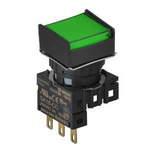 S16PRS-H2GC GREEN/1C Кнопочный выключатель, квадратный, 16 мм