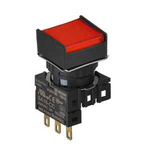 S16PRS-H3RC5 RED/1C/LED 5V Кнопочный выключатель, квадратный, 16 мм