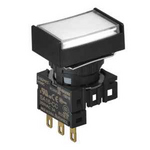 S16PRT-H2WC WHITE/1C Кнопочный выключатель, прямоугольный, 16 мм