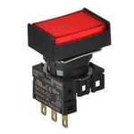S16PRT-H2RC RED/1C Кнопочный выключатель, прямоугольный, 16 мм