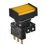 S16PRT-H4YC12 YELLOW/1C/LED 12V Кнопочный выключатель, прямоугольный, 16 мм