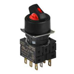 S16SR-S5R2C RED/3(S-0-R)/2C Селекторный переключатель, круглый, 16 мм