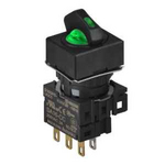 S16SRS-L5GC24 GREEN/2(S-0-R)/1C/LED 24V Селекторный переключатель, квадратный, 16 мм