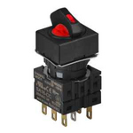 S16SRS-L1R2C24 RED/2(0-R)/2C/LED 24V Селекторный переключатель, квадратный, 16 мм
