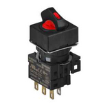 S16SRS-L1RC5 RED/2(0-R)/1C/LED 5V Селекторный переключатель, квадратный, 16 мм