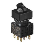 S16SRS-S2W2C WHITE/2(0-S)/2C Селекторный переключатель, квадратный, позиция: 16 мм, без подсветки, рабочее положение: 2-позиционный, без возврата, белый, блок контактов: контакт С:2