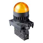 L2RR-L1YD, Контрольная лампа куполовидная, светодиодный модуль подсветки LED 12-30VDC/AC, цвет желтый