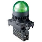L2RR-L1GD, Контрольная лампа куполовидная, LED 12-30VDC/AC, НЗ, цвет зеленый