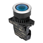 L3RF-L3BL Круглая плоская сигнальная лампа, утопленная, LED 100-220 VAC, цвет синий, диаметр 30 мм