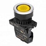 L3RF-L3YL Круглая плоская сигнальная лампа, утопленная, LED 100-220 VAC, цвет желтый, диаметр 30 мм