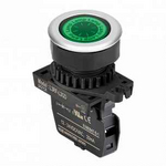 L3RF-L3GL Круглая плоская сигнальная лампа, утопленная, LED 100-220 VAC, цвет зеленый, диаметр 30 мм