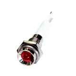 M06P-03R LED-индикатор, монтаж на панель под d=6мм, красный, утопленная головка (хромированная латунь), питание 3VDC, IP60