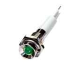 M06P-12G LED-индикатор, монтаж на панель под d=6мм, зелёный, утопленная головка (хромированная латунь), питание 12VDC, IP60